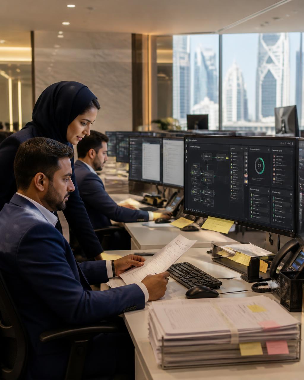 Financial Services setting illustrating the AI flagship engagement